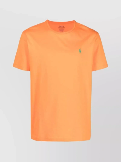 Polo Ralph Lauren Tailored Crewneck T-shirt With Short Sleeves In Orange