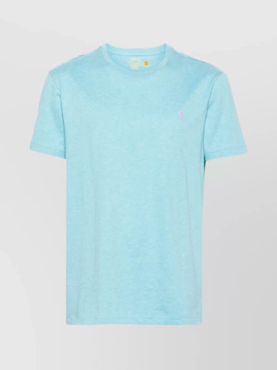 Polo Ralph Lauren Tailored Crewneck T-shirt With Straight Hem In Blue