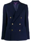Polo Ralph Lauren Double-breasted Button-fastening Coat In Blue