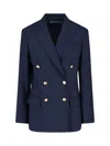 Polo Ralph Lauren Tailored Double-breasted Jacket With Gold Buttons In Blue