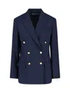 Polo Ralph Lauren Tailored Double-breasted Jacket With Gold Buttons In Blue