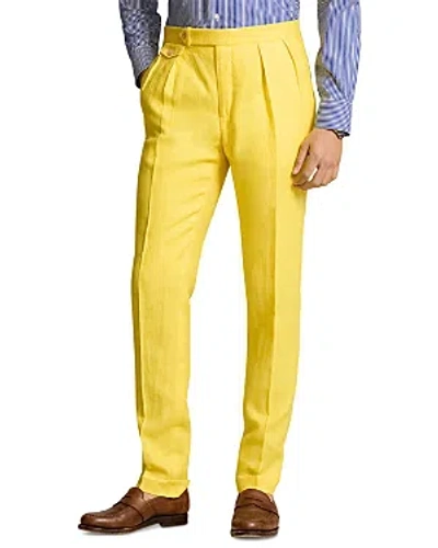 Polo Ralph Lauren Tailored Fit Linen Trousers In Yellow
