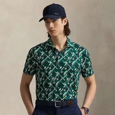 Polo Ralph Lauren Airflow Logo Print Polo Shirt In Kelly Green