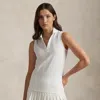 Polo Ralph Lauren Tailored Fit Sleeveless Polo Shirt In Ceramic White