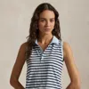 Polo Ralph Lauren Tailored Fit Sleeveless Polo Shirt In Cld Spr/rfd Nvy Multi Str