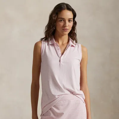 Polo Ralph Lauren Tailored Fit Sleeveless Polo Shirt In Garden Pink Gingham