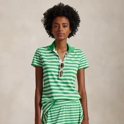 Polo Ralph Lauren Tailored Fit Stretch Jersey Polo Shirt In Tiller Green White