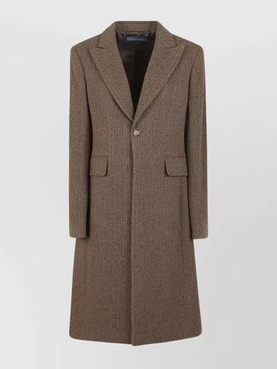 POLO RALPH LAUREN TAILORED HERRINGBONE TWEED COAT