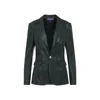 Polo Ralph Lauren Tailored Lamb Leather Blazer With Single-button Closure In Black