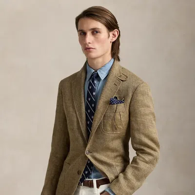 Polo Ralph Lauren Tailored Linen-silk Sport Coat In Brown & Tan