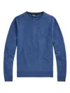 Polo Ralph Lauren Tailored Round Neck Sweater With Subtle Logo Detail In Blue
