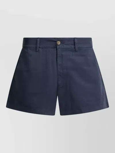 Polo Ralph Lauren Tailored Shorts Featuring Belt Loops And Pockets In Blue