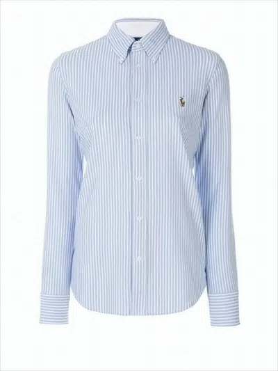 Polo Ralph Lauren Tailored Stripe Button-up Shirt With Pointed Collar In White
