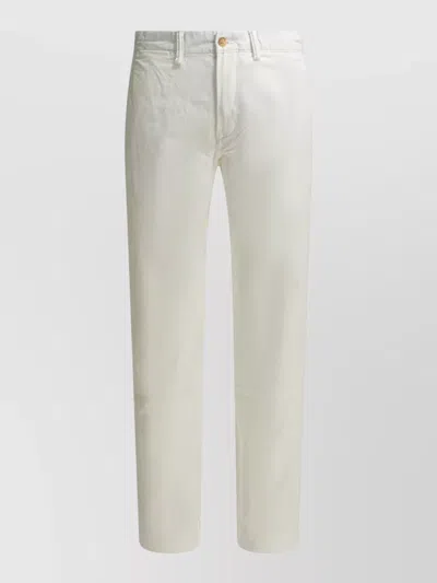 Polo Ralph Lauren Tailored Trousers Featuring Belt Loops Pockets In White