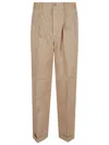 Polo Ralph Lauren Tailored Trousers With Pleated Front In Neutral