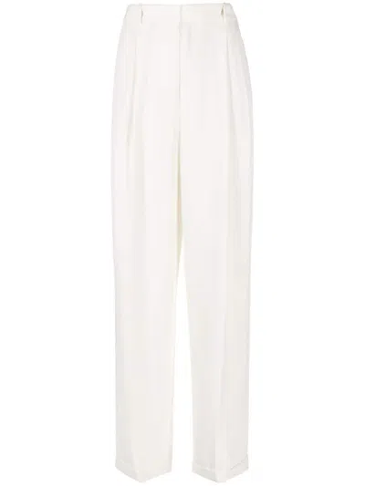 Polo Ralph Lauren Tailored Wide-leg Trousers In White