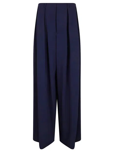 Polo Ralph Lauren Tailored Wool Trousers For Women In Blue