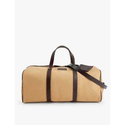 Polo Ralph Lauren Brand-patch Cotton-canvas Duffle Bag In Tan/brown