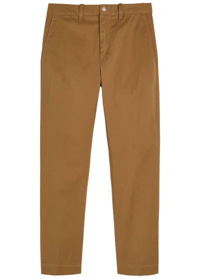 Polo Ralph Lauren Tapered-leg Twill Trousers In Brown