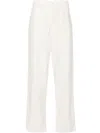 Polo Ralph Lauren High-waisted Wide-leg Cotton Trousers In White