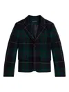 Polo Ralph Lauren Tartan-check Blazer In Black