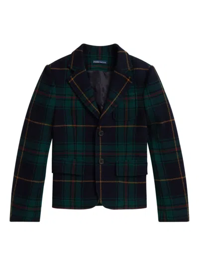 Polo Ralph Lauren Kids' Tartan-check Blazer In Black