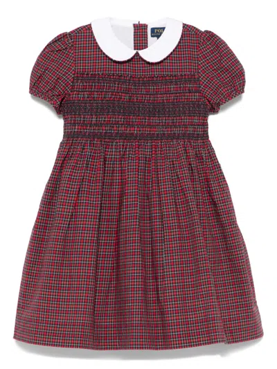 Polo Ralph Lauren Kids' Tartan-check Dress In 红色