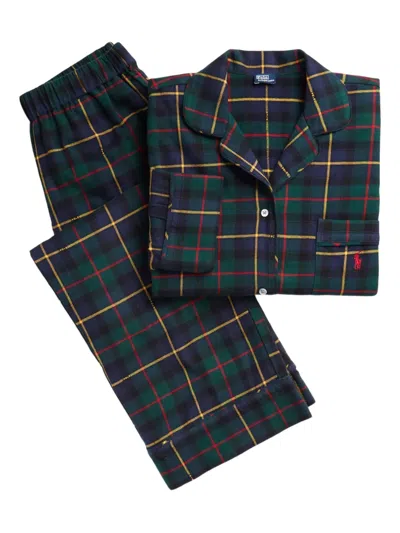 Polo Ralph Lauren Tartan-check Pyjama Set In Blue