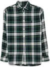 Polo Ralph Lauren Green Shirt With Pony On The Front And All-over Check Motif In Cotton Woman In Green