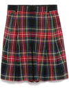Polo Ralph Lauren Plaid Pleated Wool Short In Red