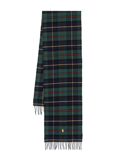 Polo Ralph Lauren Tartan-pattern Scarf In Black