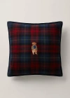 Polo Ralph Lauren Tartan Polo Bear Throw Pillow In Red