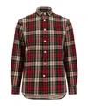 Polo Ralph Lauren Tartan Shirt With Curved Hem And Long Sleeves In Multi