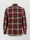 Polo Ralph Lauren Tartan Shirt With Curved Hem And Long Sleeves In Multi