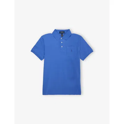 Polo Ralph Lauren Kids' Maidstone Blue/c7329 Patch-pocket Short-sleeves Cotton-jersey Polo Shirt T 6-14 Years