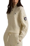 Polo Ralph Lauren Team Usa Cable Stitch Half Zip Pullover In White