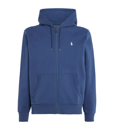 Polo Ralph Lauren Tech Knit Zip-up Hoodie In Blue