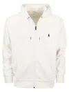 Polo Ralph Lauren Technical Cotton Zip-fastened Hooded Sweatshirt In White