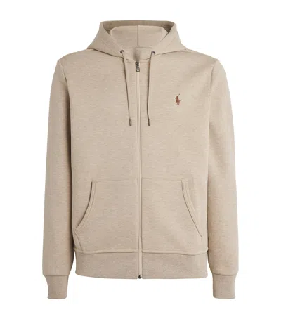 Polo Ralph Lauren Technical Zip-up Hoodie In Beige