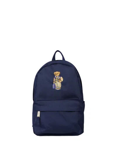 Polo Ralph Lauren Kids' Teddy Bear-embroidered Backpack In Blue