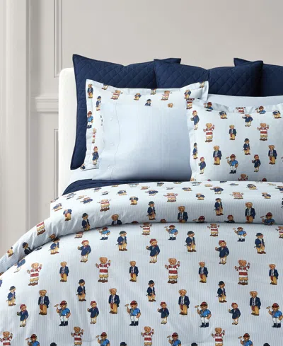 Polo Ralph Lauren Teddy Bear Stripe 2-pc. Comforter Set, Twin In Blue