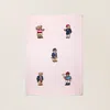 Polo Ralph Lauren Teddy Bear Stripe Throw Blanket In Pink