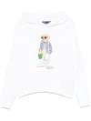 Polo Ralph Lauren Polo Bear Fleece Hoodie With Signature Detailing And Drawstring Hood In Gray