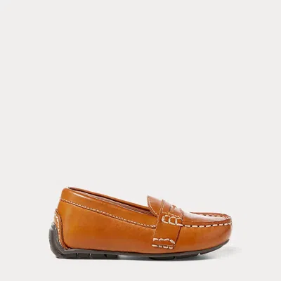 Polo Ralph Lauren Kids' Telly Leather Penny Loafer In Tan