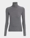 Polo Ralph Lauren Tencel Rib-knit Slim Turtleneck Sweater In Gray