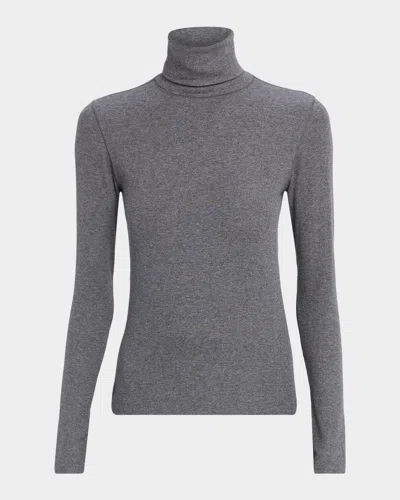 Polo Ralph Lauren Tencel Rib-knit Slim Turtleneck Sweater In Gray