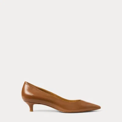 Polo Ralph Lauren Tenney 35 Mm Goatskin Pump In Rl Gold