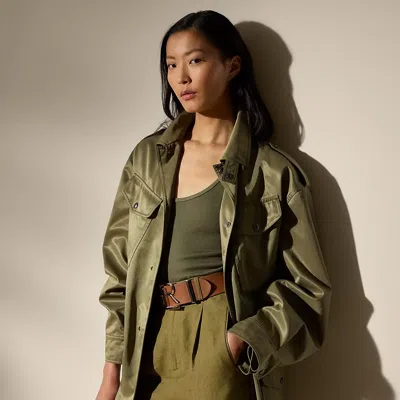 Polo Ralph Lauren Teresa Peached Belted Coat In Moss