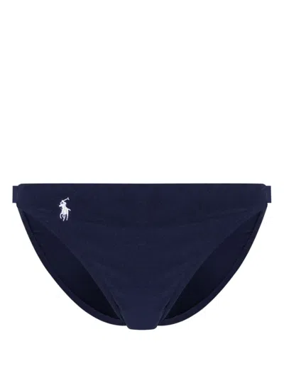 Polo Ralph Lauren Navy Blue Slip Bikini With Logo