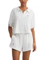 Polo Ralph Lauren Terry Cloth Shirt & Short Cover Up Set In White